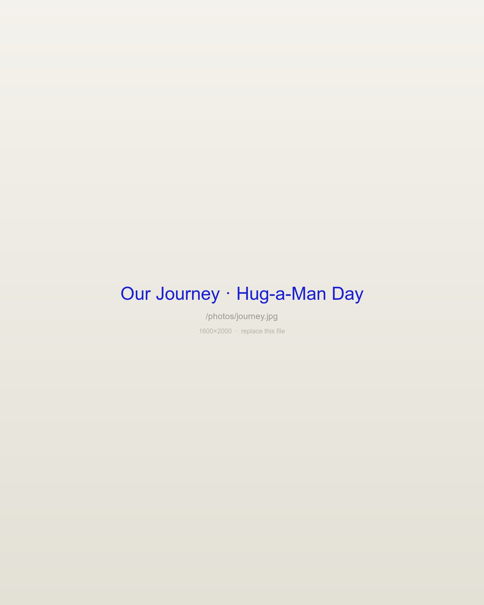 ManityHQ's journey — Hug-a-Man Day